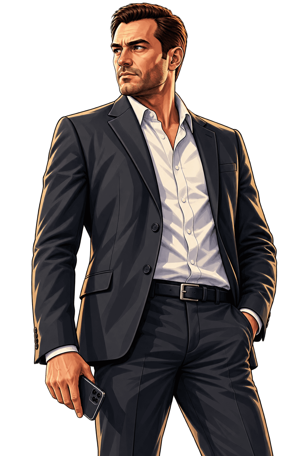 Illustrated FiveM roleplay character